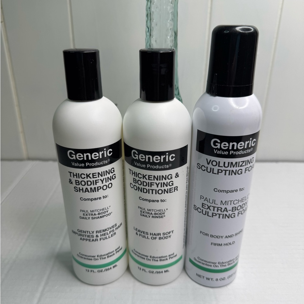GVP Set of 3 Shampoo, Conditioner and Mousse For Thicken Thin Hair Brand New